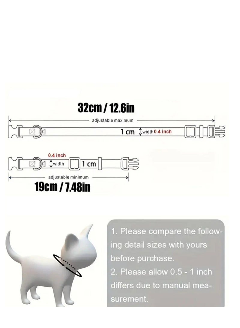 Oldzhan Cat and Dog Universal Dog Cat Neck Ring Small and Medium sized Dog Teddy Adjustable Pet Traction Rope Neck Ring Bell Collar （black） - Image 2